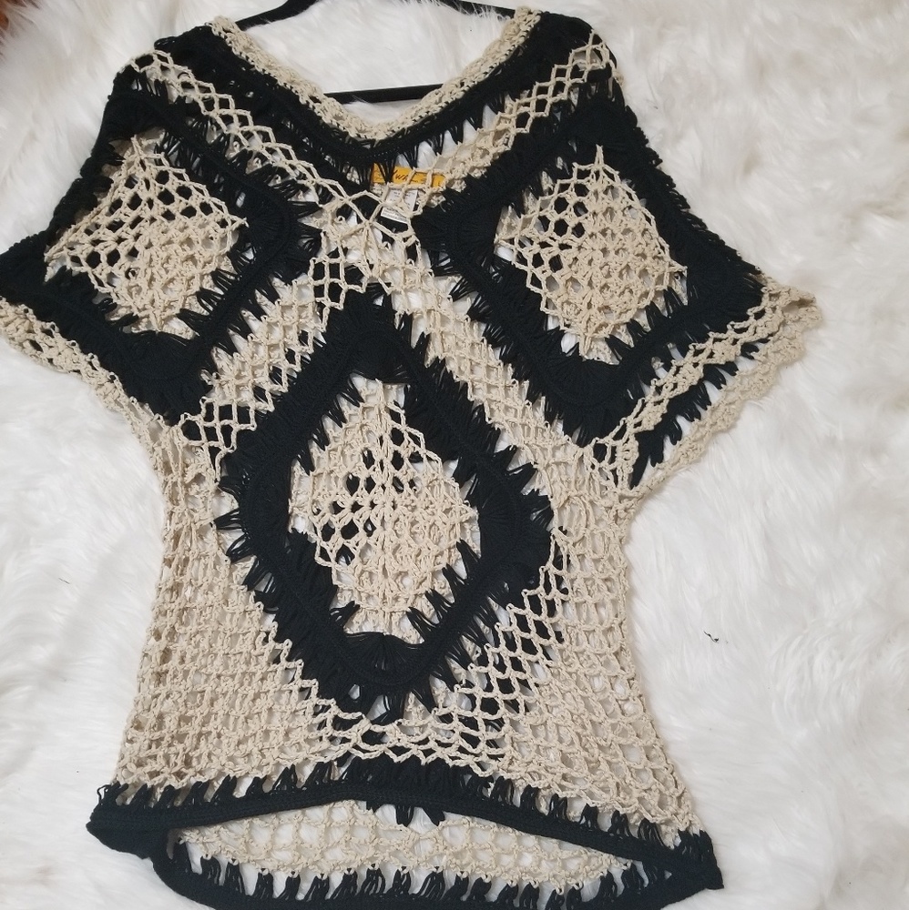 Crochet Kimono Style Knit Top